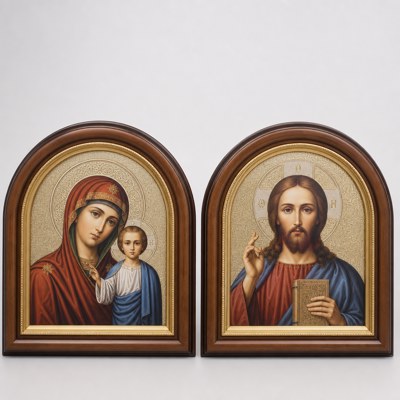 Вінчальна Пара Богородиця і Спаситель 25×28 см